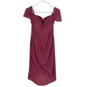 JJ’s House Womens Formal Dress Sweetheart Neckline Cap Sleeve Draped Front Sz S